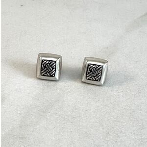 Brighton square basket weave post earrings Preowned